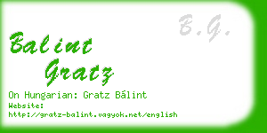 balint gratz business card
